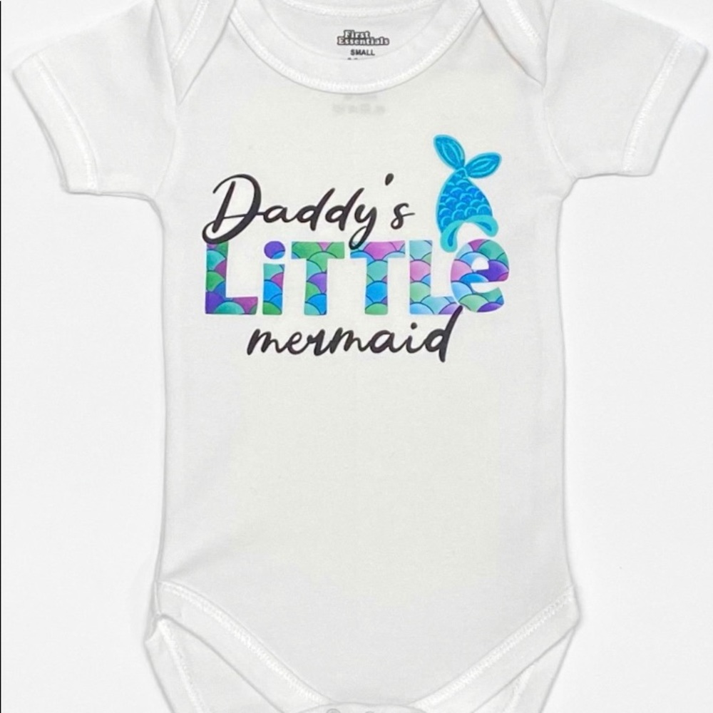 NWT Father’s Day  Bodysuit “Daddy’s Little Mermaid” White Short Sleeve